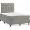 Image de vidaXL Lit boxspring avec matelas gris clair 120x200 cm velours
