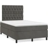 Image de vidaXL Lit boxspring avec matelas gris foncé 120x200 cm velours