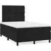 Image de vidaXL Lit boxspring avec matelas noir 120x200 cm velours