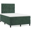 Image de vidaXL Lit boxspring avec matelas vert foncé 120x200 cm velours