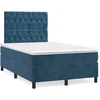 Image de vidaXL Lit boxspring avec matelas bleu foncé 120x200 cm velours