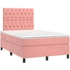 Image de vidaXL Lit boxspring avec matelas rose 120x200 cm velours