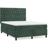 Image de vidaXL Lit boxspring avec matelas vert foncé 140x190 cm velours