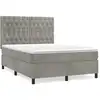 Image de vidaXL Lit boxspring avec matelas gris clair 140x200 cm velours