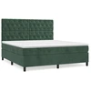 Image de vidaXL Lit boxspring avec matelas vert foncé 160x200 cm velours