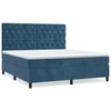 Image de vidaXL Lit boxspring avec matelas bleu foncé 160x200 cm velours