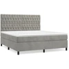 Image de vidaXL Lit boxspring avec matelas gris clair 180x200 cm velours