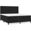 Image de vidaXL Lit boxspring avec matelas noir 180x200 cm velours