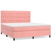 Image de vidaXL Lit boxspring avec matelas rose 180x200 cm velours
