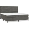 Image de vidaXL Lit boxspring avec matelas gris foncé 200x200 cm velours
