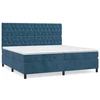 Image de vidaXL Lit boxspring avec matelas bleu foncé 200x200 cm velours