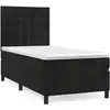 Image de vidaXL Lit boxspring avec matelas noir 90x190 cm velours