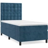 Image de vidaXL Lit boxspring avec matelas bleu foncé 90x190 cm velours