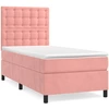 Image de vidaXL Lit boxspring avec matelas rose 90x190 cm velours