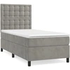 Image de vidaXL Lit boxspring avec matelas gris clair 90x200 cm velours