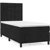 Image de vidaXL Lit boxspring avec matelas noir 90x200 cm velours