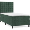 Image de vidaXL Lit boxspring avec matelas vert foncé 90x200 cm velours
