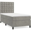 Image de vidaXL Lit boxspring avec matelas gris clair 100x200 cm velours