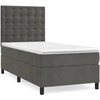 Image de vidaXL Lit boxspring avec matelas gris foncé 100x200 cm velours