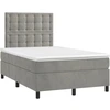 Image de vidaXL Lit boxspring avec matelas gris clair 120x200 cm velours