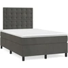 Image de vidaXL Lit boxspring avec matelas gris foncé 120x200 cm velours