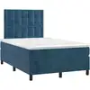 Image de vidaXL Lit boxspring avec matelas bleu foncé 120x200 cm velours
