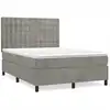 Image de vidaXL Lit boxspring avec matelas gris clair 140x190 cm velours