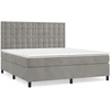 Image de vidaXL Lit boxspring avec matelas gris clair 160x200 cm velours