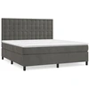 Image de vidaXL Lit boxspring avec matelas gris foncé 160x200 cm velours