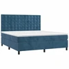 Image de vidaXL Lit boxspring avec matelas bleu foncé 160x200 cm velours