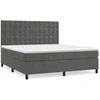 Image de vidaXL Lit boxspring avec matelas gris fonc © 180x200 cm velours