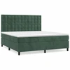 Image de vidaXL Lit boxspring avec matelas vert foncé 180x200 cm velours