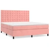 Image de vidaXL Lit boxspring avec matelas rose 180x200 cm velours