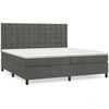 Image de vidaXL Lit boxspring avec matelas gris foncé 200x200 cm velours