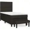 Image de vidaXL Lit boxspring avec matelas noir 80x200 cm tissu