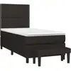Image de vidaXL Lit boxspring avec matelas noir 90x190 cm Tissu