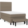 Image de vidaXL Lit boxspring avec matelas Taupe 90x190 cm Tissu
