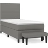 Image de vidaXL Lit boxspring avec matelas gris foncé 100x200 cm Tissu