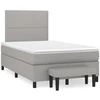 Image de vidaXL Lit boxspring avec matelas gris clair 120x200 cm Tissu