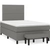Image de vidaXL Lit boxspring avec matelas gris foncé 120x200 cm Tissu