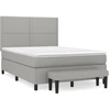 Image de vidaXL Lit boxspring avec matelas gris clair 140x190 cm Tissu