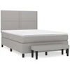 Image de vidaXL Lit boxspring avec matelas gris clair 140x200 cm Tissu