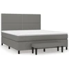 Image de vidaXL Lit boxspring avec matelas gris foncé 180x200 cm Tissu