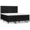 Image de vidaXL Lit boxspring avec matelas noir 180x200 cm Tissu
