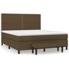 Image de vidaXL Lit boxspring avec matelas brun foncé 180x200 cm Tissu