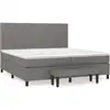 Image de vidaXL Lit boxspring avec matelas gris fonc © 200x200 cm Tissu