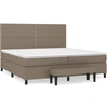 Image de vidaXL Lit boxspring avec matelas Taupe 200x200 cm Tissu