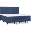 Image de vidaXL Lit boxspring avec matelas bleu 200x200 cm Tissu