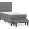 Image de vidaXL Lit boxspring avec matelas gris foncé 90x190 cm Tissu