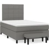 Image de vidaXL Lit boxspring avec matelas gris foncé 120x200 cm Tissu